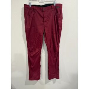 Wrangler ATG Utility Pants Women's Size 18 Burgundy Nylon Straight Leg Zip Fly